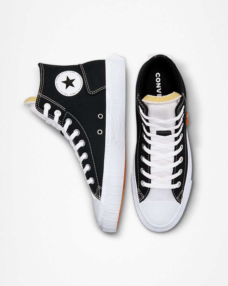 Tenisi Inalti Barbati Converse Chuck Taylor Alt Star Panza Negrii Albi | RO PXHQE902